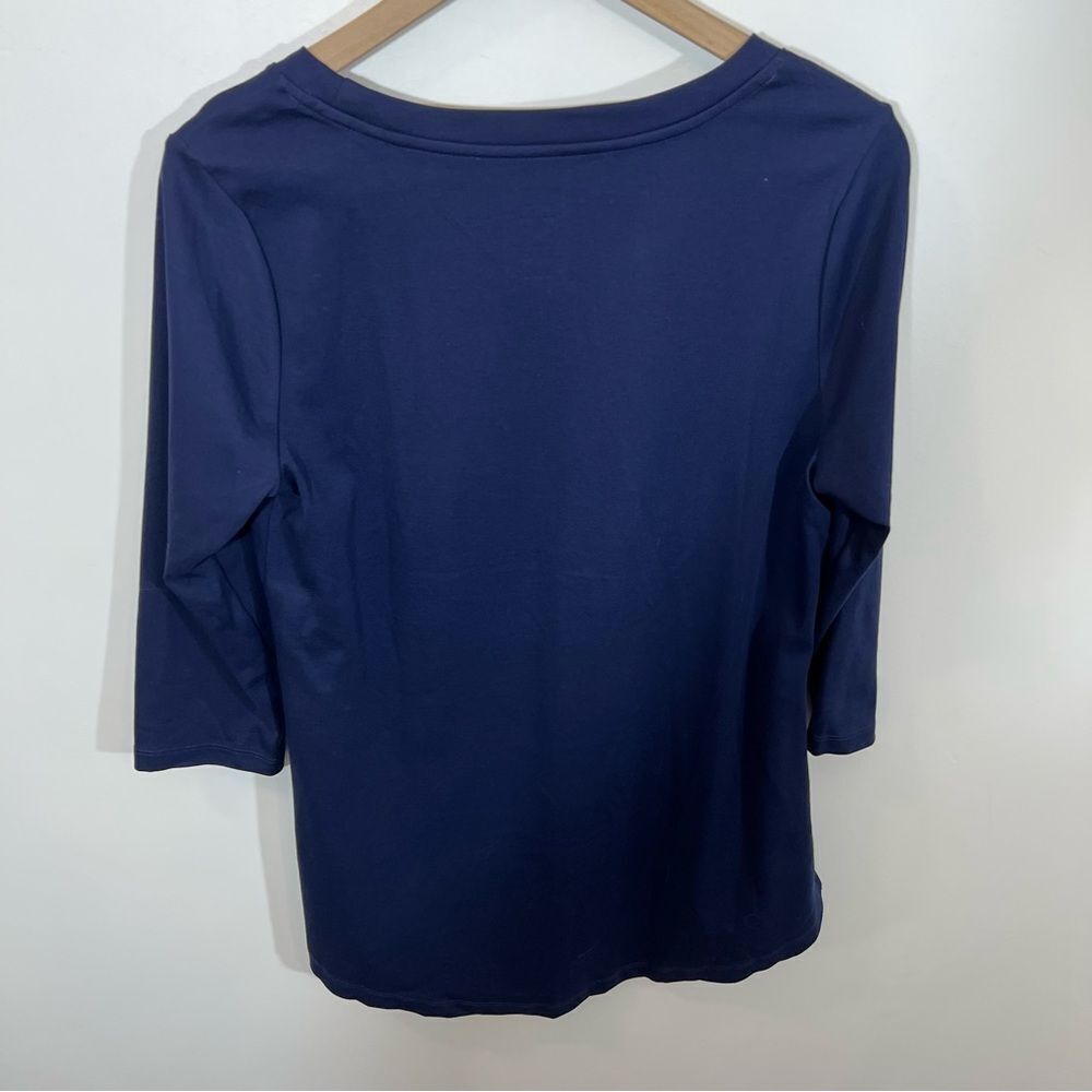 New Isaac Mizrahi Essentials Pima Cotton 3/4 Sleeve Top | Size M - Picture 5 of 8